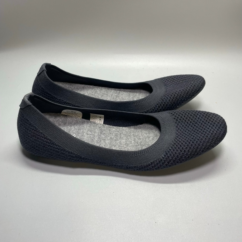 All Birds Shoes Womens Size 8 Gray Tree Breezers Ballet Flats Knit Lightweight